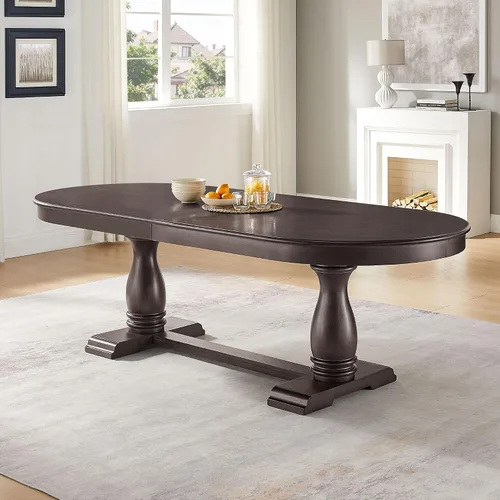 Vista 18 de WILLIAMSPACE Mesa de Comedor Extensible de Madera de 106" para 8 a 12, Mesa de Cocina Rectangular Rústica Campestre, Mesa de Comedor Grande