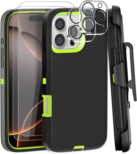 Vista 19 de Funda para iPhone 13 Funda 6.1" con Soporte Plegable y Clip para Cinturón con 2 Protectores de Pantalla + 2 Protectores de Lente de Cámara, Cubierta