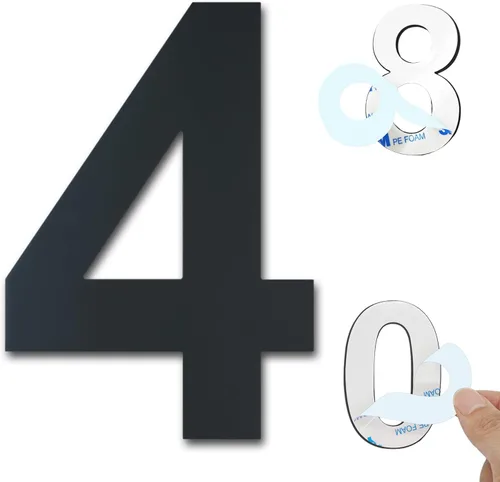 Vista 41 de Números de casa autoadhesivos – Números de puerta de acero inoxidable de 6 pulgadas para exteriores – Número de casa grande y moderno, número