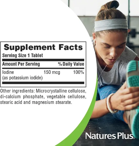 Vista 5 de NaturesPlus Yoduro de potasio - 150 mcg, 100 tabletas - Vegano, sin gluten - 100 porciones