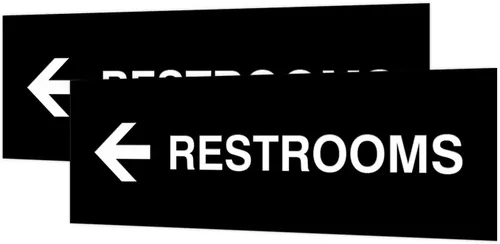 Vista 44 de Signs ByLITA Basic Restrooms - Letrero direccional para pared o puerta (negro), pequeño (paquete de 1)