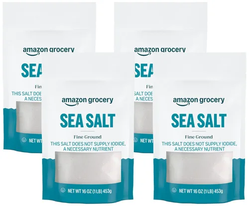 Vista 7 de Amazon Grocery, Sal marina, molida fina, 16 onzas