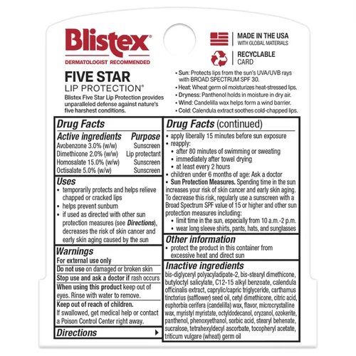 Vista 6 de Blistex Five Star - Protección labial SPF 30 0.15 oz