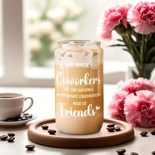 Vista 3 de Taza de Vidrio para Amistad de Colega de Fairy's Gift, Regalos de Cumpleaños para Mujeres Amistad, Regalos Graciosos para Colegas de Mujeres Hombres