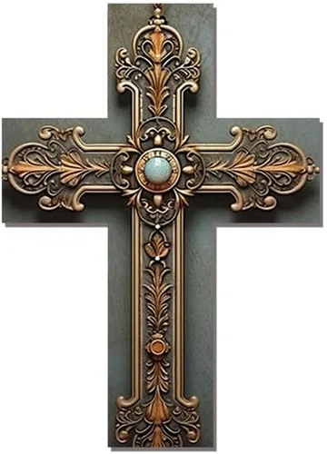 Vista 17 de Imahoocool Decoración de pared de cruz de fe cristiana, Crucifijo de Jesús Dios, Cruz de madera, letrero de pared cristianismo fe colgante de madera