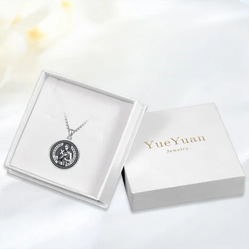 Vista 6 de Collar de San Gerardo para hombre, plata de ley 925, collar con colgante de medalla de San Gerardo, cadena de amuleto de bendición religiosa