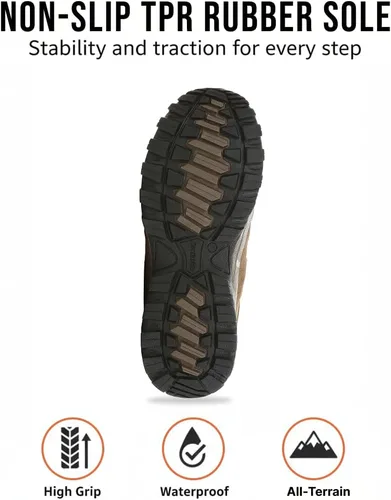 Vista 3 de Northside Botas de senderismo impermeables de cuero para hombre Snohomish, bronceado, miel, bronceado (TanDark Honey), 11.5