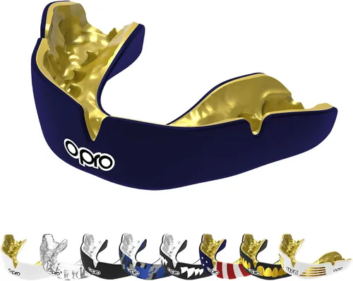 Vista 20 de OPRO Protector bucal instantáneo de ajuste personalizado, comodidad, protección y ajuste a nivel de dentista - Protector bucal moldeable para fútbol
