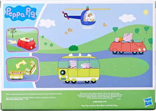 Vista 10 de Peppa Pig Peppa's Little Vehicle Playset para niñas y niños, incluye helicóptero, cámper y automóvil, y juego de 5 figuras, juguetes preescolares, a