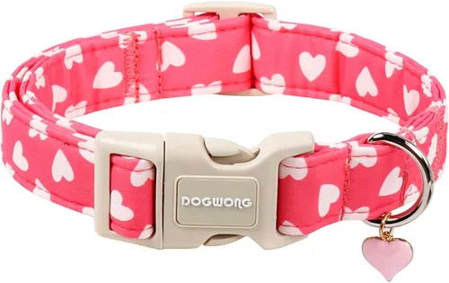 Vista 51 de DOGWONG Collar de Algodón para Perro, Collar para Perro de Cuadros Azules Resistente, Collar Suave y Duradero para Perro Macho, Lindo Collar de A