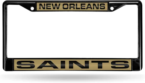 Vista 9 de Rico Industries NFL Unisex-Adult NFL Laser Cut Inlaid Standard Chrome License Plate Frame