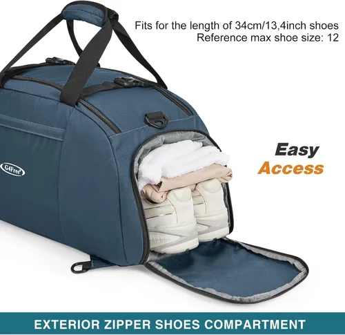 Vista 5 de G4Free Mochila de lona de 40L de tres usos para gimnasio, mochila para hombre y mujer, mochila deportiva con compartimento para zapatos, mochila