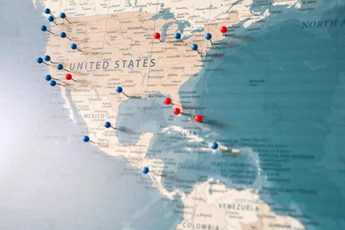 Vista 9 de Mapa del mundo de Push Pin - Mapa de viaje personalizado - Impresión de mapas moderna personalizada #WPM01