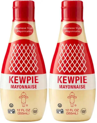 Vista 13 de Kewpie Mayonesa, producto de Estados Unidos, sin jaula sin gluten, 12 onzas, 24 onzas líquidas Paquete múltiple de mayonesa de estilo japonés
