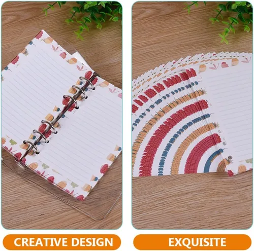 Vista 4 de STOBOK Paquete de 100 hojas de cuaderno con rayas anchas para diario