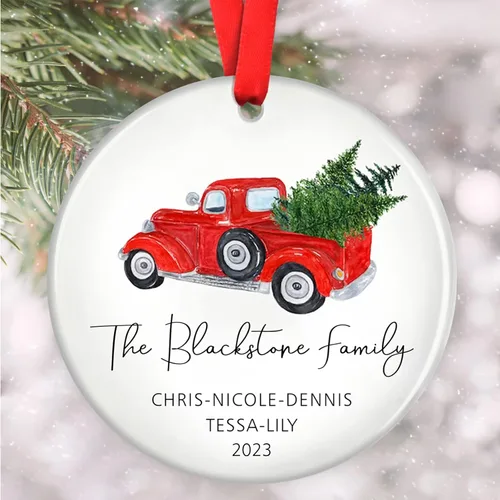 Vista 13 de Adornos familiares personalizados, adorno de Navidad familiar, decoración del hogar de Navidad, regalos de Navidad para la familia, adornos de árbol