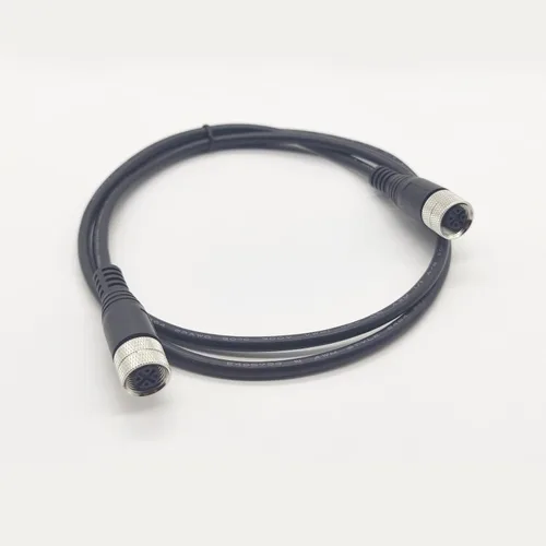 Vista 5 de Cable conector M12 de 5 pines hembra a hembra, cable de moldeo recto de código doble hembra sensor de aviación Cable eléctrico de PVC 125V 4A AC/DC