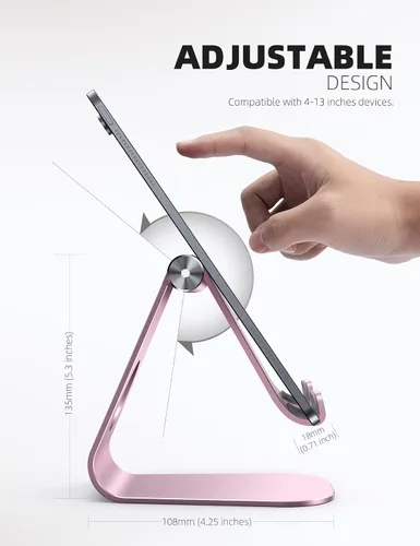 Vista 34 de Soporte ajustable para ipad, soporte para tableta Lamicall, Gris espacial
