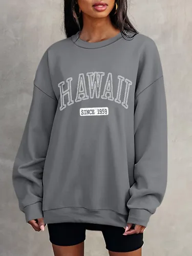 Vista 2 de ORANDESIGNE Sudadera estampada de gran tamaño para mujer, de manga larga, cuello redondo, casual, para otoño, 2024