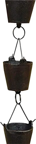 Vista 7 de Cadena de Lluvia Decorativa de Peces NACH, Cadenas de Lluvia de Hierro Fundido de Alta Resistencia para Canalón, Bajante, Drenaje, 183 cm (6 pies)
