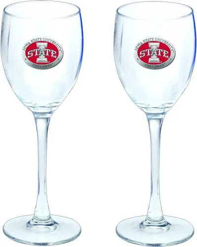 Vista 55 de Heritage Pewter Copas de vidrio de Arkansas, juego de 2, copas de vino de copa de 12 onzas, vidrio de peltre elaborado por expertos