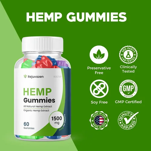 Vista 4 de Gomitas Rejuvazen – Fórmula oficial – Gomitas de cáñamo Rejuvazen Presión Arterial Fórmula de azúcar 300 mg, Gomitas Rejuvazen Mezcla de Alta