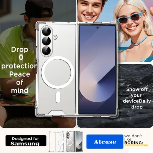 Vista 9 de AICase Funda transparente para Samsung Galaxy Z Fold 7, compatible con MagSafe, transparente, protección a prueba de golpes, resistente al