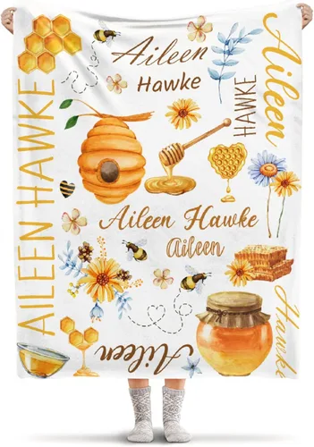 Vista 17 de Manta de franela ligera de abeja, regalos para niñas y mujeres en todas las estaciones, manta para cama, sofá, 30 x 40 pulgadas, para bebé/mascotas