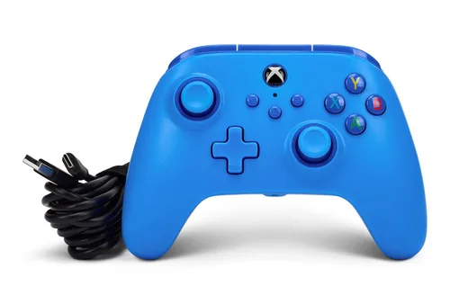 Vista 10 de PowerA Wired Controller for Xbox Series XS - Blue, gamepad, video gamegaming controller, works with Xbox One, Officially Licensed
