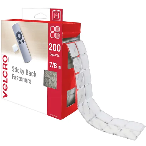 Vista 8 de VELCRO Brand Cuadrados adhesivos, 100 unidades de 7/8 pulgadas, cinta de montaje para organización de oficina, letreros laminados para decoración
