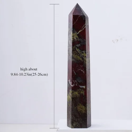 Vista 3 de Runyangshi Varita de cristal curativo natural de sangre de dragón grande, 6 facetas de un solo punto, prisma de cristal, varita de piedra curativa