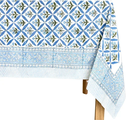 Vista 88 de ATOSII Mantel 100% algodón, Amara, floral, hecho a mano, rectangular, de lino, para cocina, comedor, fiestas, bodas, exteriores, picnics, Pascua