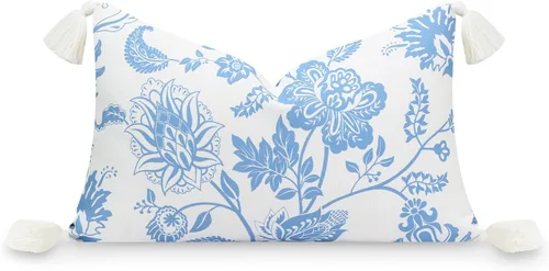 Vista 9 de Hofdeco Premium Funda de almohada lumbar para interiores y exteriores, solo para patio, 12 x 20 pulgadas, repelente al agua para patio trasero