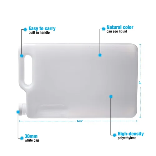 Vista 2 de Hudson Exchange - Contenedor Hedpak de 5 litros con tapa, HDPE, natural, paquete de 4