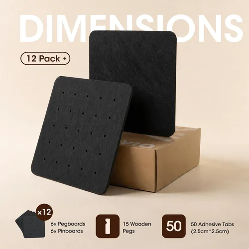 Vista 2 de Paquete de 12 tableros de corcho alternativos, tablón de anuncios Negro