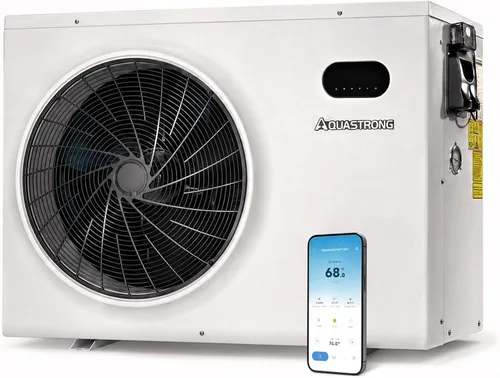 Vista 10 de AQUASTRONG Bomba de calor para piscina, calentador eléctrico para piscina sobre el suelo y en el suelo, calefacción y refrigeración para piscinas