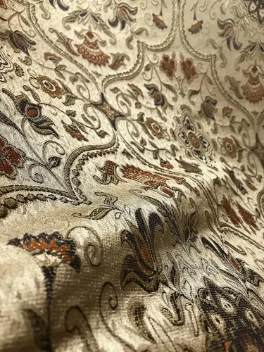 Vista 4 de Tela jacquard clásica de lujo con diseño ornamentado marroquí para tapicería, sofá, silla, comedor, tratamiento de ventanas, manualidades, 54