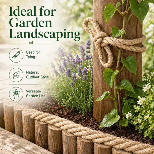 Vista 7 de Cuerda de yute natural gruesa de cáñamo (1/2 pulgada x 50 pies), cuerda de yute fuerte para manualidades, jardinería, hamaca para decoración