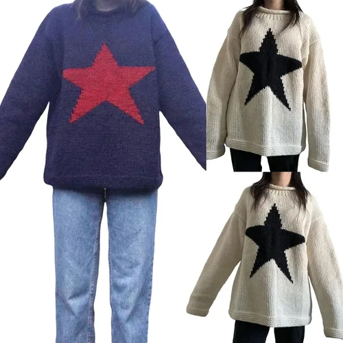 Vista 6 de CYee Y2K - Suéter holgado para niñas del centro de la ciudad Emo Goth Stars Ropa Fairy Grunge Alt Pullover Tops Dark Academia Sudadera