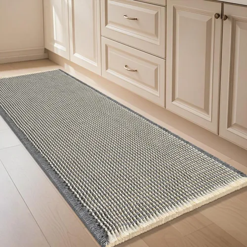 Vista 56 de IM HOME Tapete de baño de punto gofre, color caqui, de 24 x 17 pulgadas, tejido bohemio, moderno, absorbente, antideslizante, suave, lavable