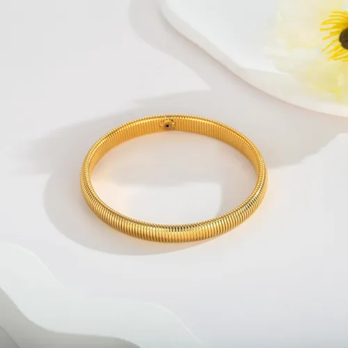 Vista 7 de CLASSYZINT Pulsera ajustable para mujer, chapada en oro de 14 quilates, pulsera de varias capas para mujer, pulsera abierta de oro, pulsera ancha