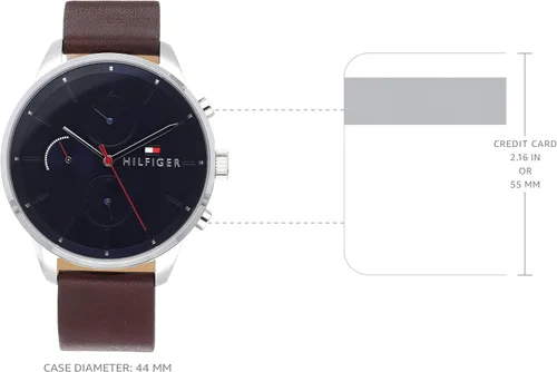Vista 4 de Tommy Hilfiger 1791487 - Pulsera para hombre cronógrafo piel marrón esfera azul