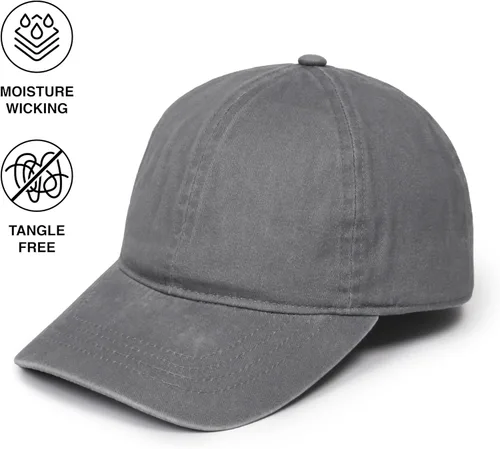 Vista 2 de Ponyflo Sombrero de cola de caballo de algodón, gorras de cola de caballo para mujer, diseñadas para todo tipo de cabello