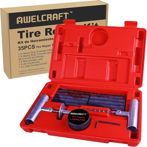 Vista 7 de AWELCRAFT Kit económico de reparación de neumáticos para fijar pinchazos y tapar planos, paquete de 10 piezas, ideal para automóviles, camiones