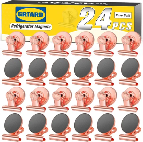 Vista 16 de Grtard Paquete de 6 clips magnéticos resistentes, clips magnéticos para refrigerador, imanes de refrigerador, clip magnético fuerte, imanes sin Negro