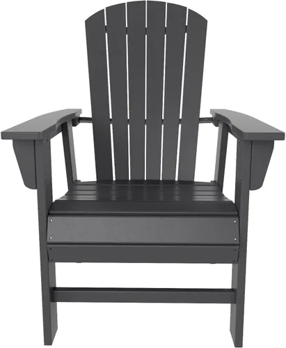 Vista 6 de WO - Juego de 7 sillas de comedor Adirondack para exteriores, muebles estéticos retro para exteriores, comedor, hogar, balcón, terraza, césped, Gris