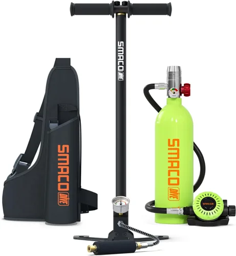 Vista 13 de SMACO S400 Mini Scuba Tank Reusable Diving Tank 1L Un negro