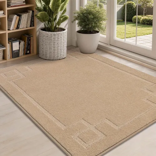 Vista 17 de BEQHAUSE - Tapete para puerta de 20 x 32 pulgadas, antideslizante, lavable para interiores, color beige