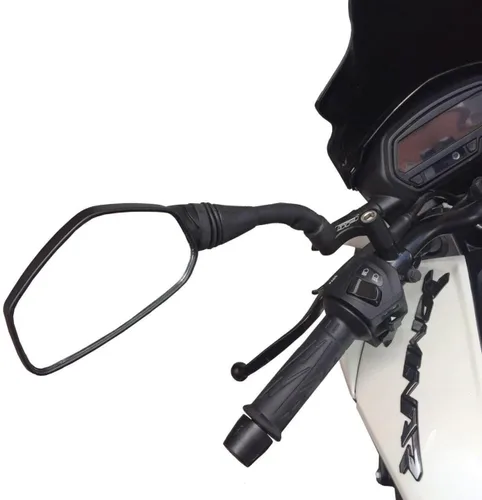 Vista 4 de GP Kompozit Extensores elevadores de espejo negro compatible con Bajaj Dominar 400 2017-2019