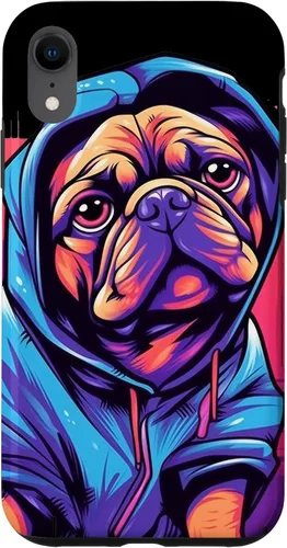 Vista 24 de Funda para iPhone 12/12 Pro Pug Graffiti Pug Owner Pug Lover